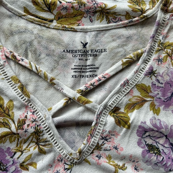 American Eagle Flower Printed Tank - Size XS - Picture 3 of 4